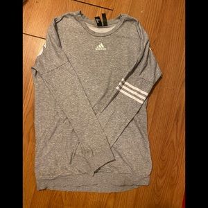 Women’s Grey Adidas Three Stripes Sweatshirt
